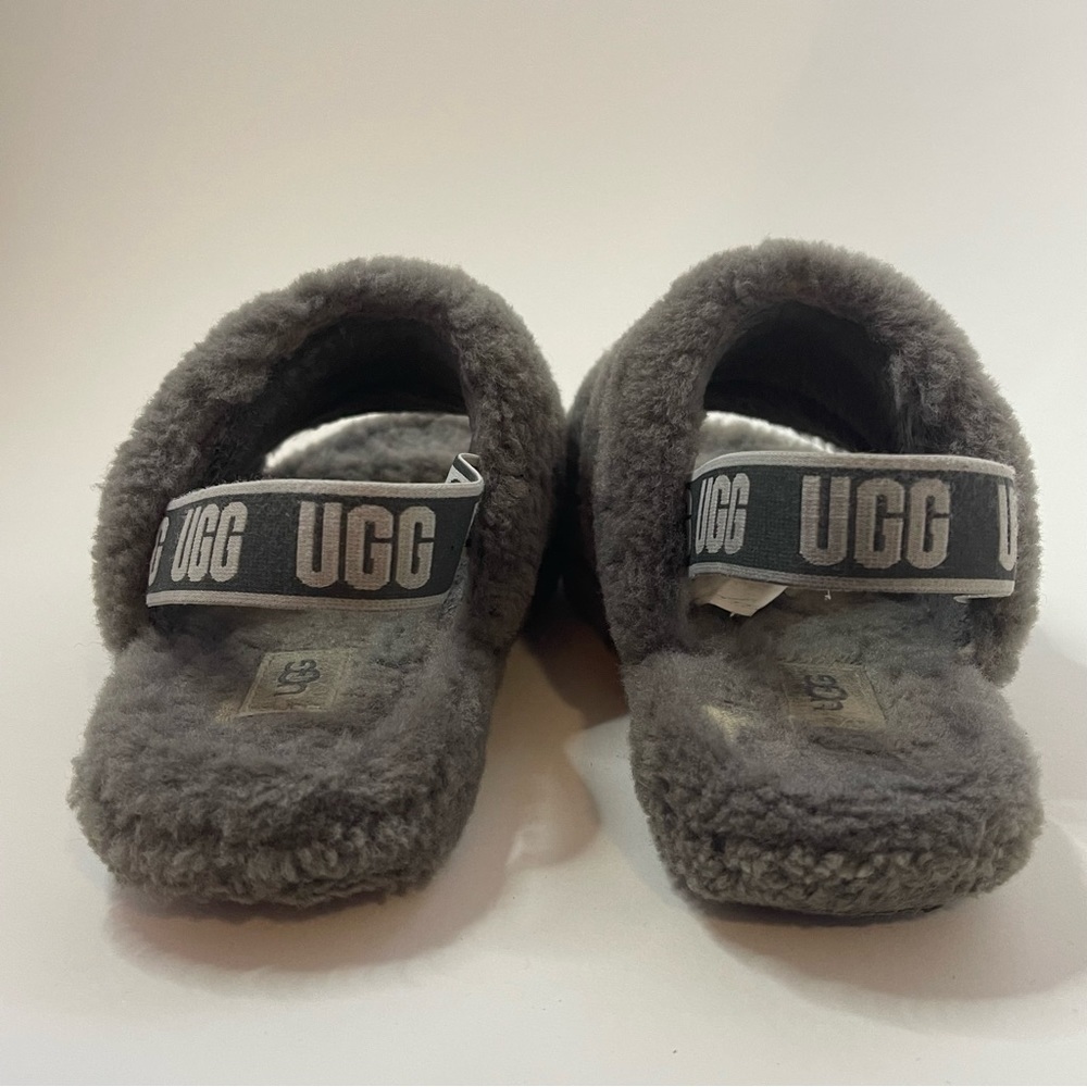 UGG 1098494K Fluff Yeah Slide Gray Sheepskin Wool Slippers Gray Size 5 - Picture 5 of 12
